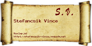 Stefancsik Vince névjegykártya